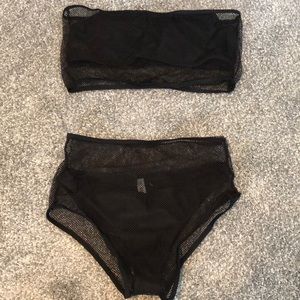 Mesh strapless bikini